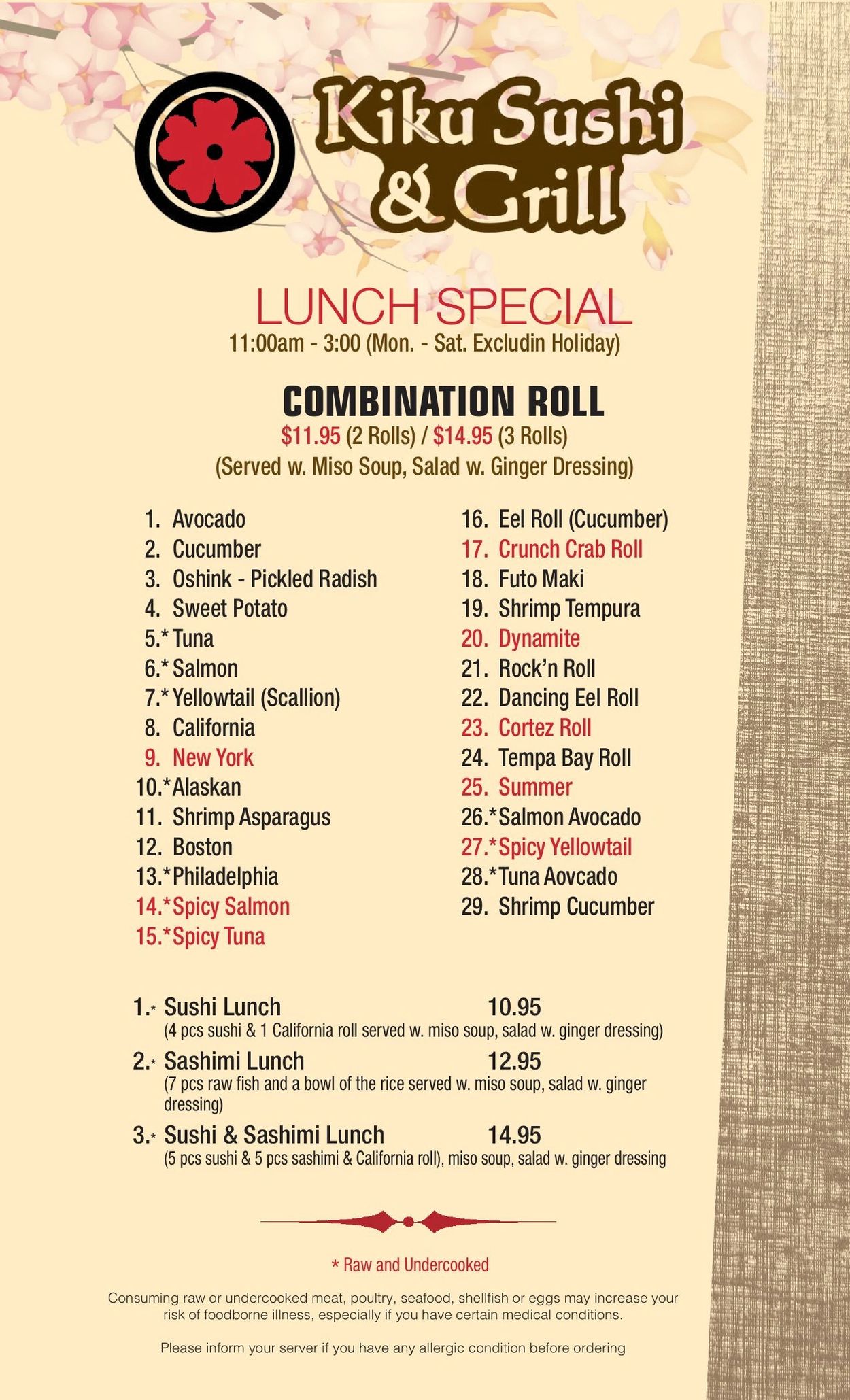Kiku Sushi Grill Order Online Reservation Brandenton FL 34210